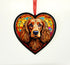 Cocker Spaniel Golden Stained Glass Effect Heart Suncatcher
